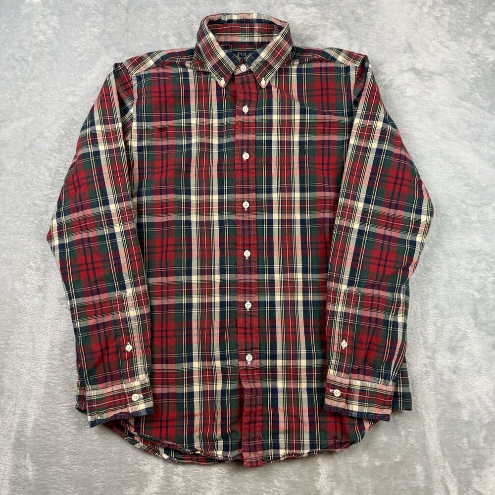 Polo Ralph Lauren Classic Fit Plaid Button Down Shirt Red Green Men’s Medium